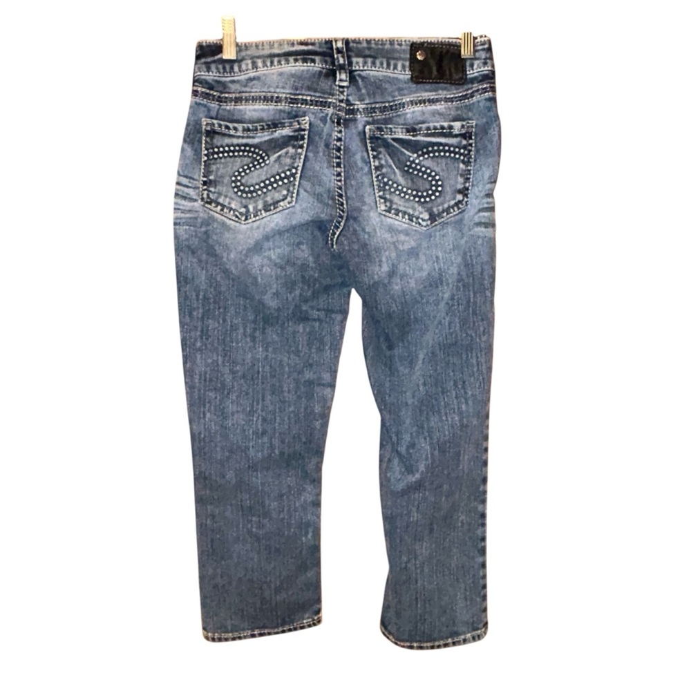 Silver Jeans Aiko Capri Jeans Womens W26 Stretch‎ Embroidered Western Cowgirl